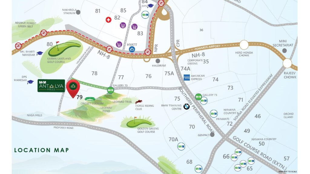 m3m antalya hills project of map